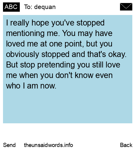 unsent message to dequan
