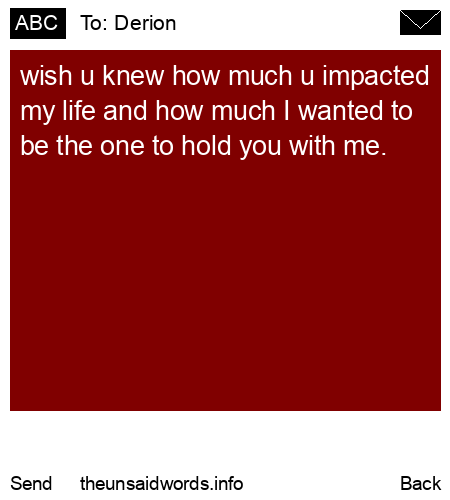 unsent message to Derion 