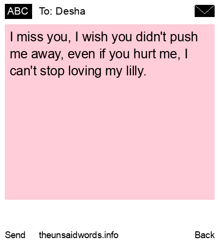 unsent message to Desha