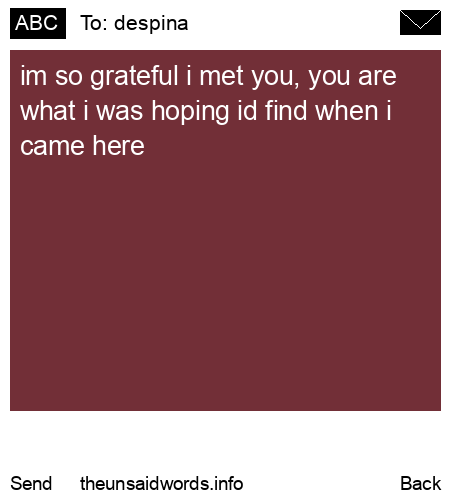 unsent message to despina