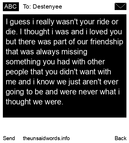 unsent message to Destenyee