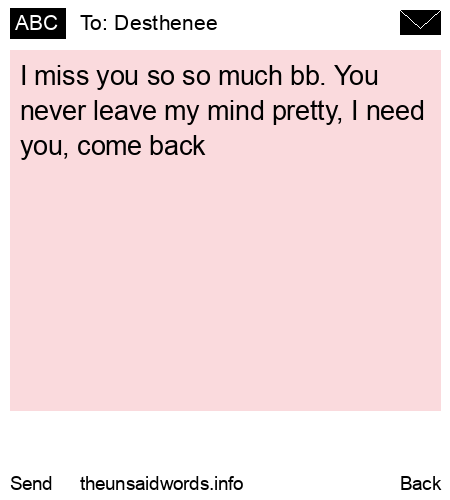 unsent message to Desthenee