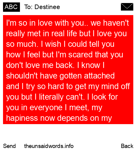 unsent message to Destinee