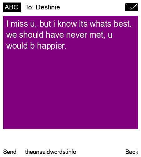 unsent message to Destinie