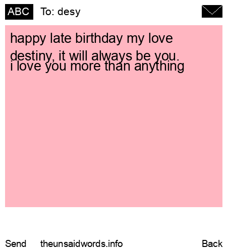 unsent message to desy