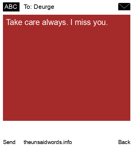 unsent message to Deurge