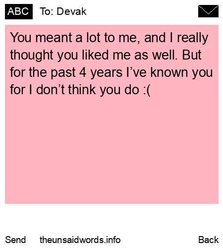 unsent message to Devak