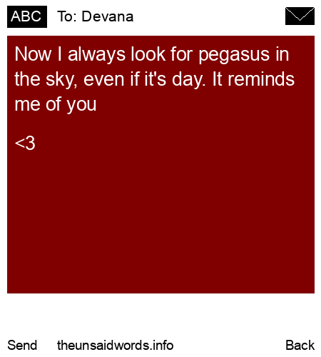 unsent message to Devana