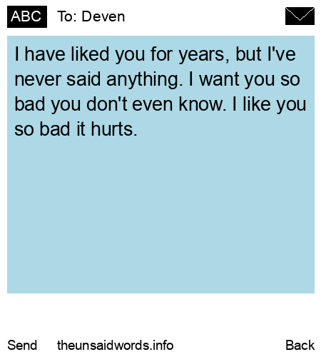 unsent message to Deven