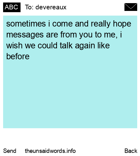 unsent message to devereaux