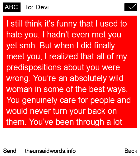 unsent message to Devi