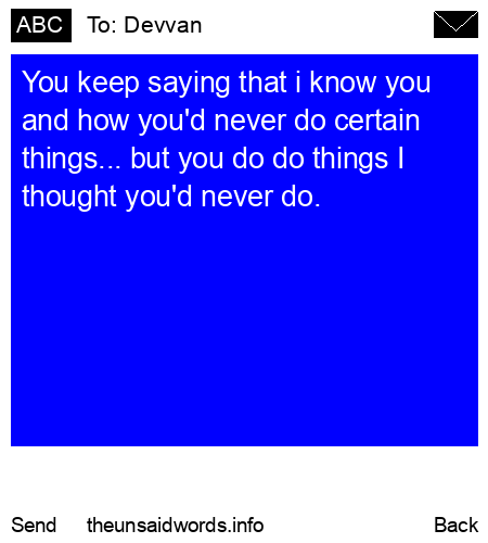 unsent message to Devvan