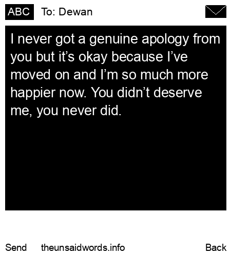 unsent message to Dewan