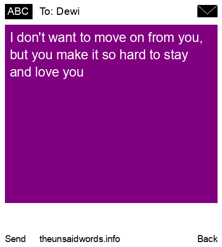 unsent message to Dewi