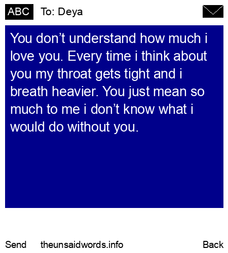 unsent message to Deya