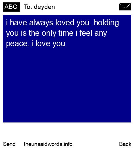 unsent message to deyden