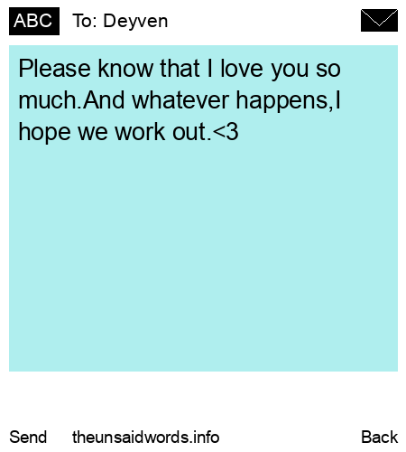 unsent message to Deyven
