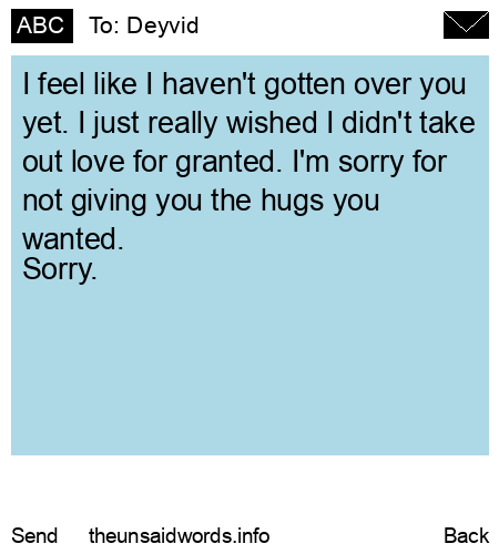 unsent message to Deyvid