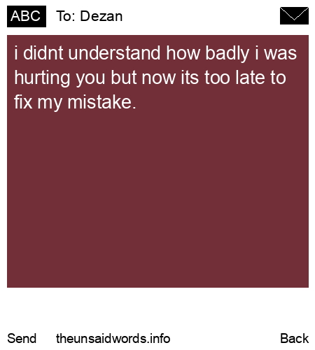 unsent message to Dezan