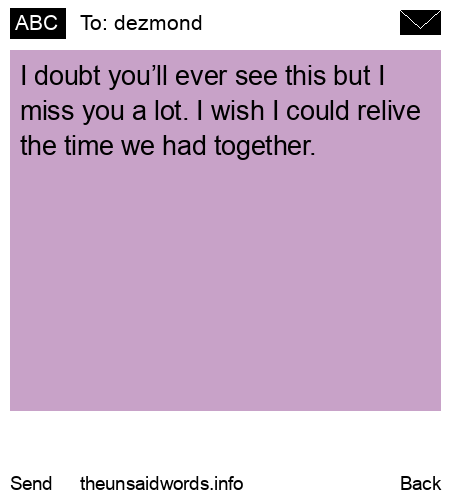 unsent message to dezmond