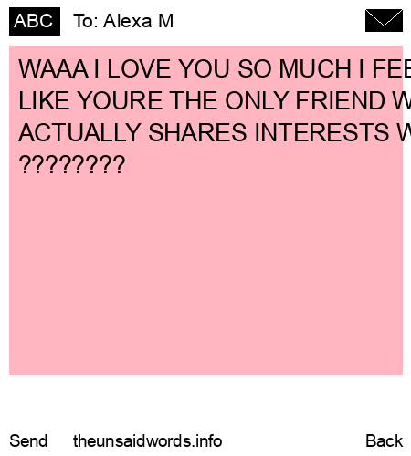 unsent message to Alexa M