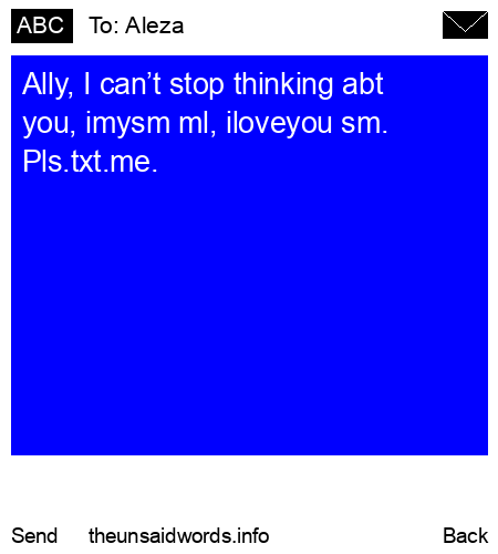 unsent message to Aleza