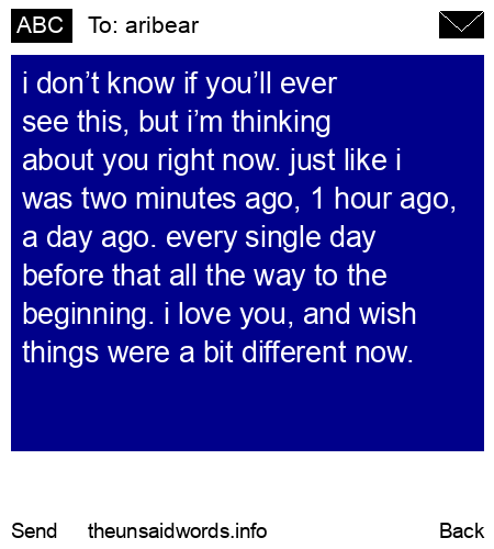 unsent message to aribear