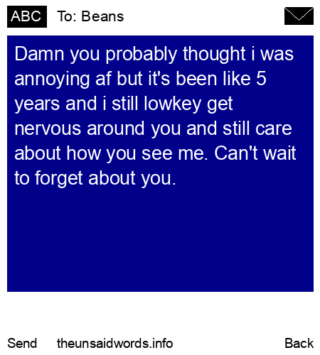 unsent message to Beans