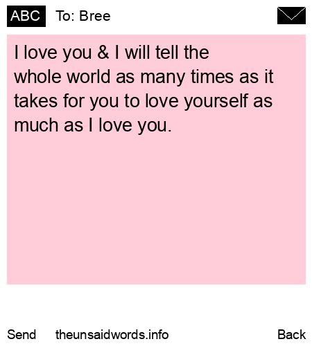 unsent message to Bree