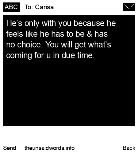 unsent message to Carisa