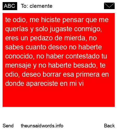 unsent message to clemente