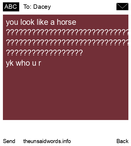 unsent message to Dacey 