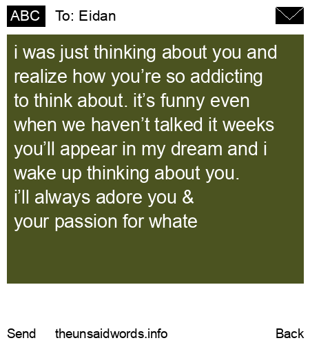 unsent message to Eidan