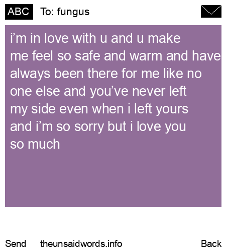 unsent message to fungus