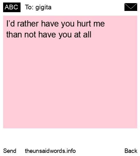 unsent message to gigita