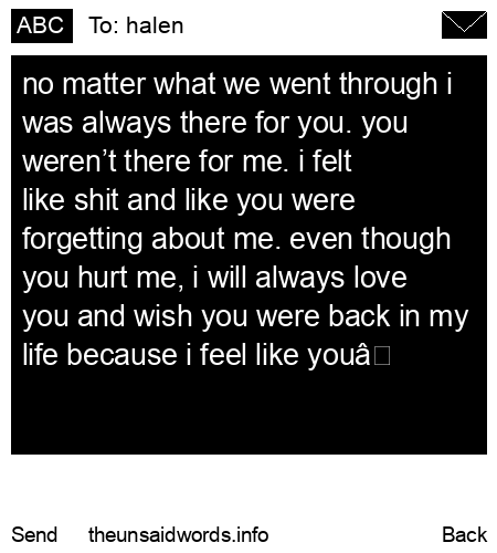 unsent message to halen