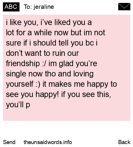 unsent message to jeraline