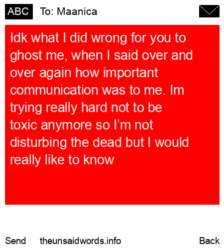 unsent message to Maanica