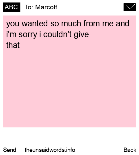 unsent message to Marcolf