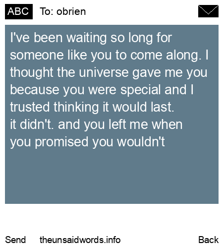 unsent message to obrien