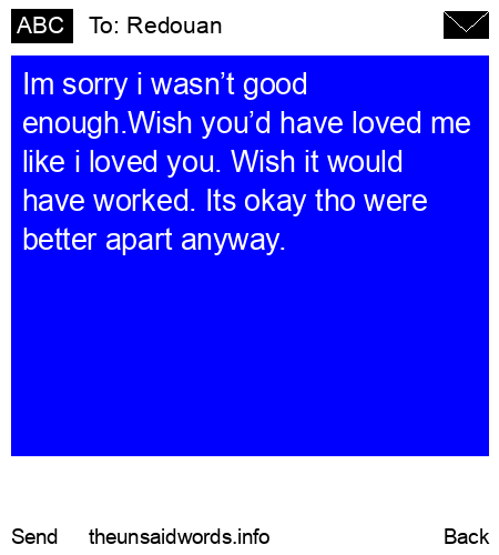 unsent message to Redouan