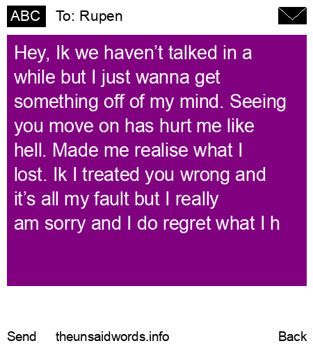 unsent message to Rupen