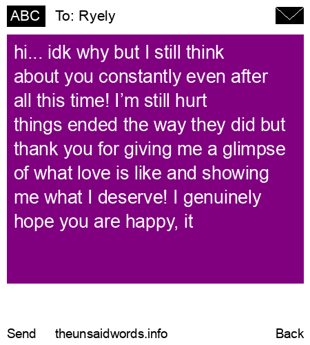 unsent message to Ryely