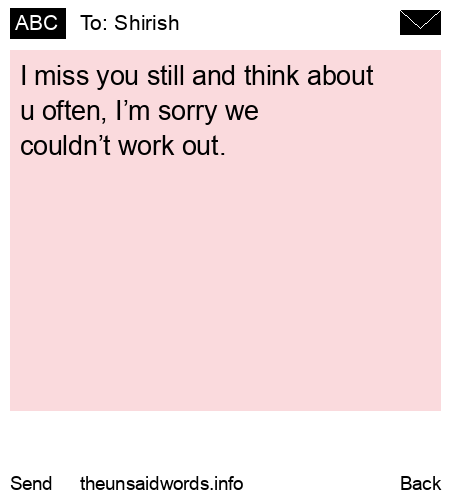 unsent message to Shirish