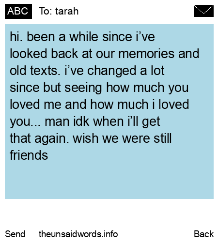 unsent message to tarah