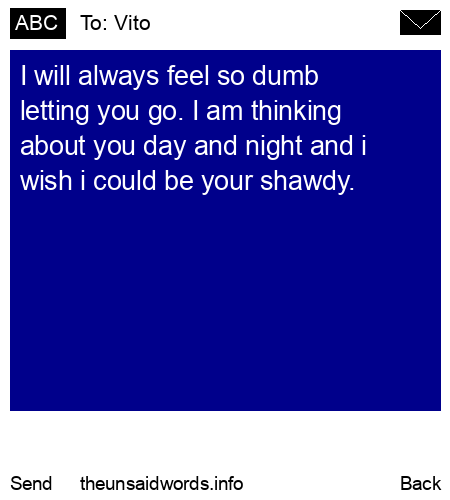 unsent message to Vito
