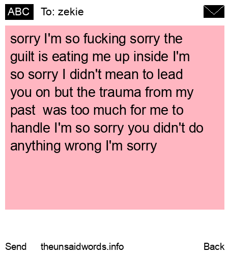 unsent message to zekie