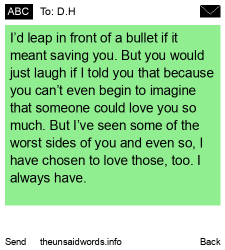 unsent message to D.H