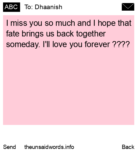 unsent message to Dhaanish