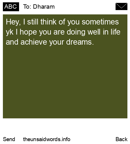 unsent message to Dharam